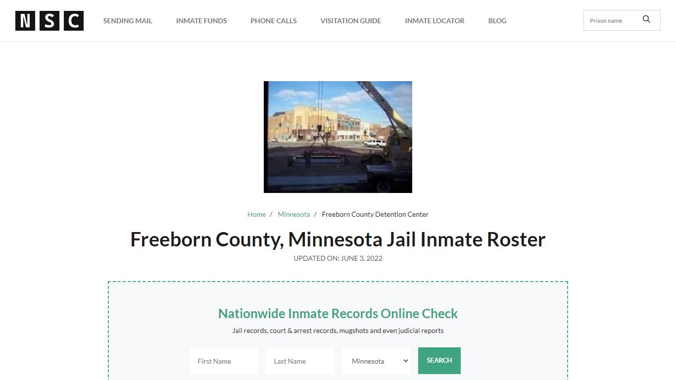 Freeborn County, Minnesota Jail Inmate List