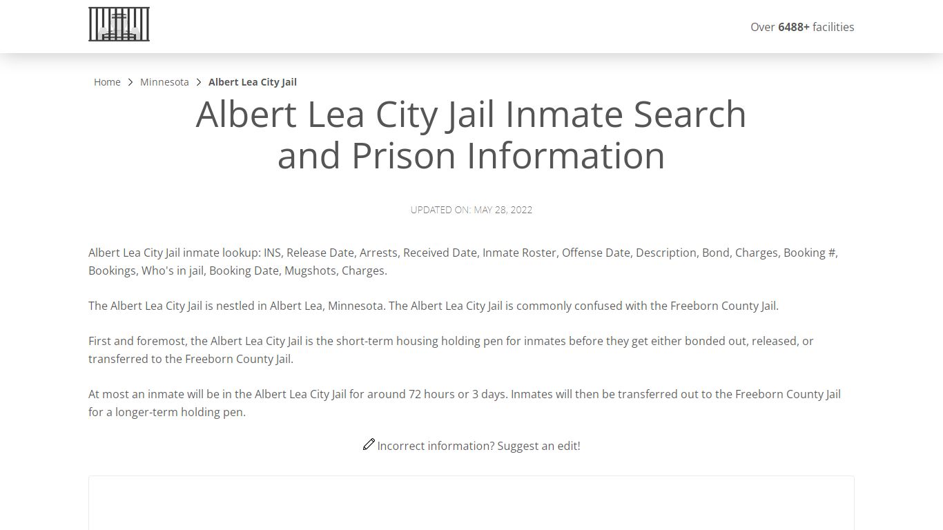 Albert Lea City Jail Inmate Search, Visitation, Phone no ...